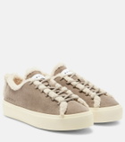 Inuikii Shearling-trimmed suede low-top sneakers