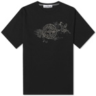 Stone Island Men's Camo Three Badge Print T-Shirt in Black