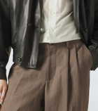 Giorgio Armani Linen-blend straight pants