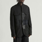Junya Watanabe MAN Men's Patchwork Mixed Fabric Blazer in Grey White Mix