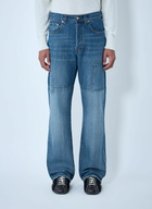 Wales Bonner Patched Slub Wide-Leg Jeans