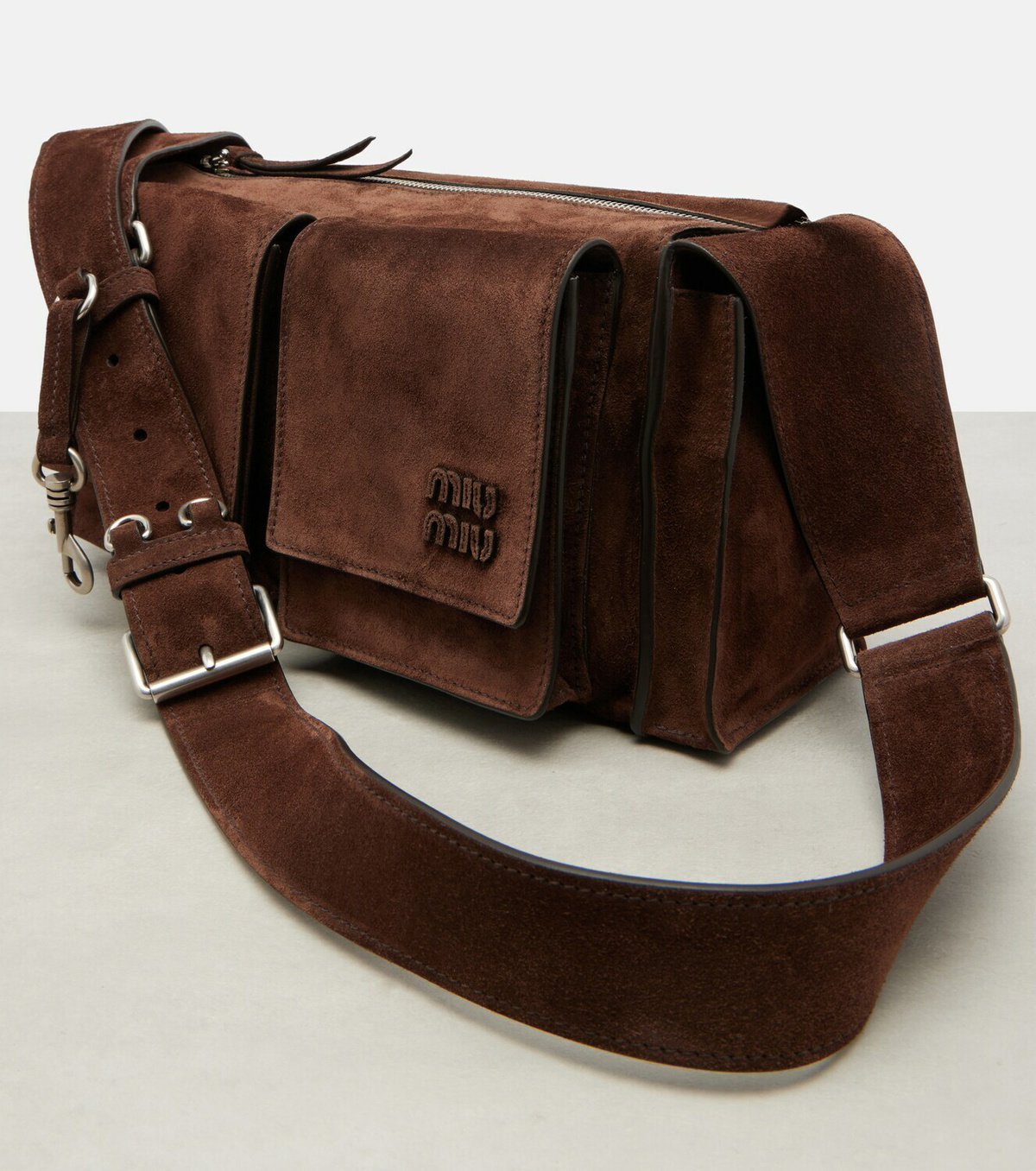 Miu Miu Utilitaire suede shoulder bag