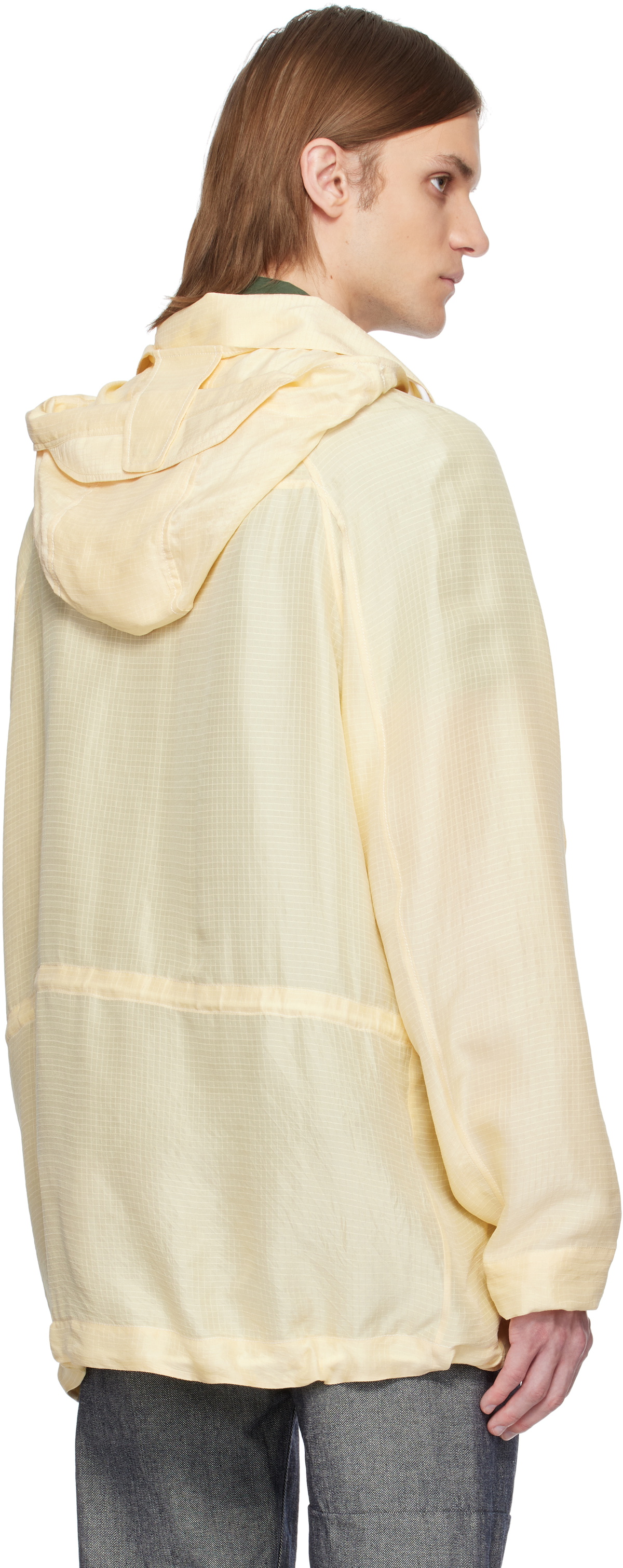 RANRA Yellow Explorer Silk Ripstop Long Hoodie Jacket