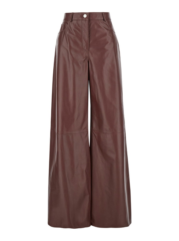 Photo: ARMA catania Bordeaux Wide Pants In Smooth Leather Woman
