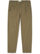 FOLK - Assembly Tapered Pleated Cotton Trousers - Green