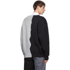 Xander Zhou Black and Grey KN05-4 V-Neck Sweater