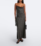 Dôen Silvanie silk-blend twill midi dress