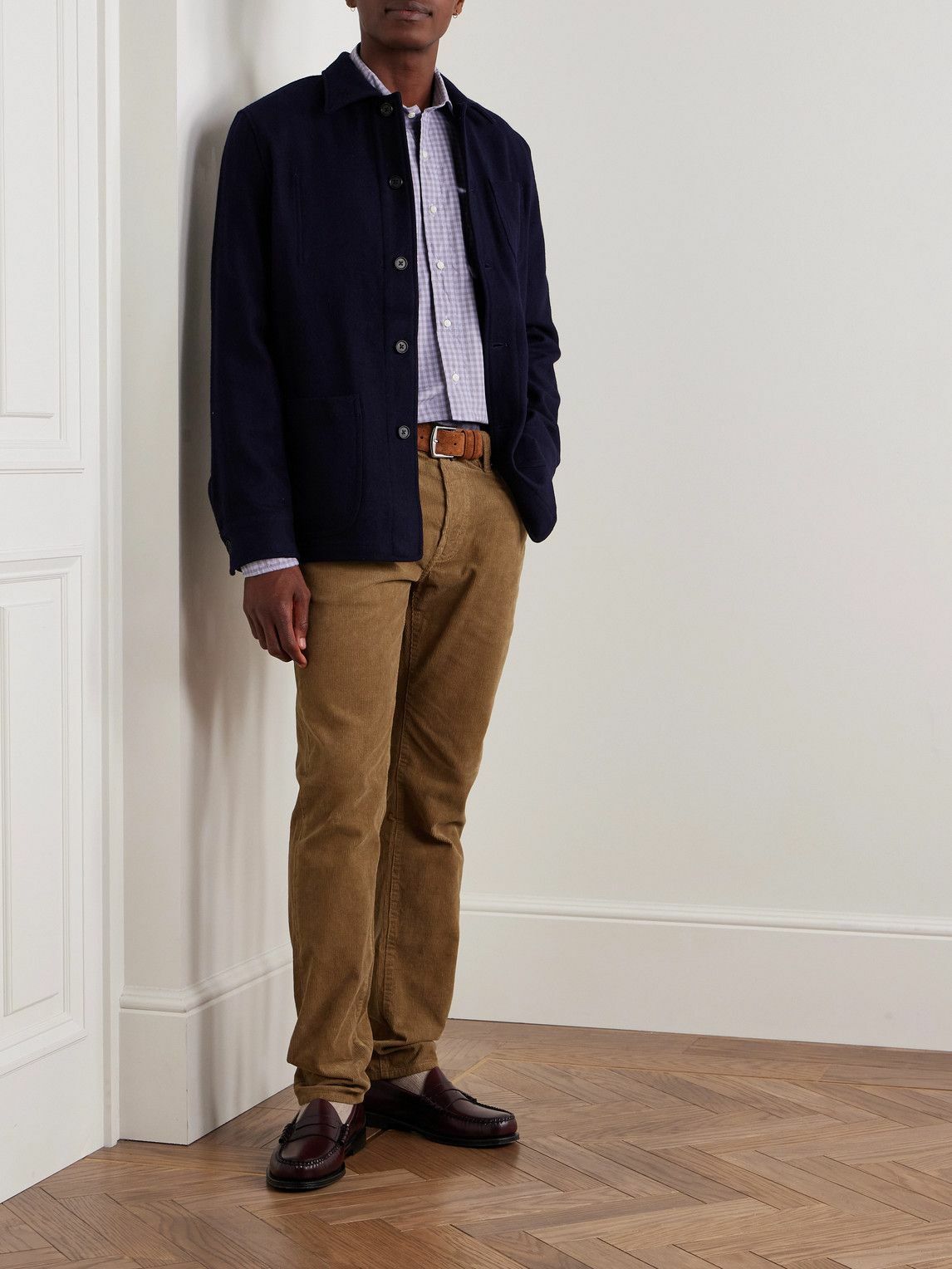 Sid Mashburn - Slim-Fit Straight-Leg Garment-Dyed Cotton-Corduroy Trousers - Brown