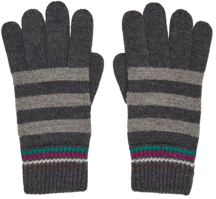 Photo: Paul Smith Grey Striped Gloves