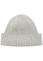 John Smedley Elke Ribbed Cashmere and Wool-blend Beanie - Light Grey - One Size