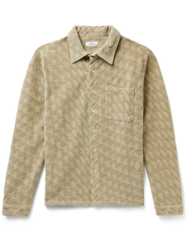 Photo: ERL - Logo-Print Cotton-Blend Corduroy Shirt - Neutrals