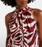 Poupette St Barth Bianca printed halterneck satin minidress