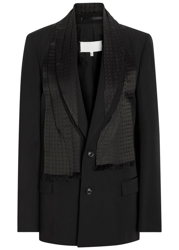 Photo: Maison Margiela Layered Silk and Wool Blazer Black