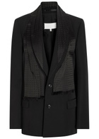Maison Margiela Layered Silk and Wool Blazer Black