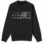 MM6 Maison Margiela Men's Number Logo Crew Sweat in Black