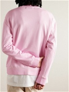 SAIF UD DEEN - Cold-Dyed Logo-Print Cotton-Jersey Sweatshirt - Pink