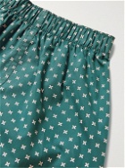 Sunspel - Printed Cotton Boxer Shorts - Green