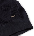 Hugo Boss - Textured-Knit Virgin Wool Half-Zip Sweater - Men - Navy