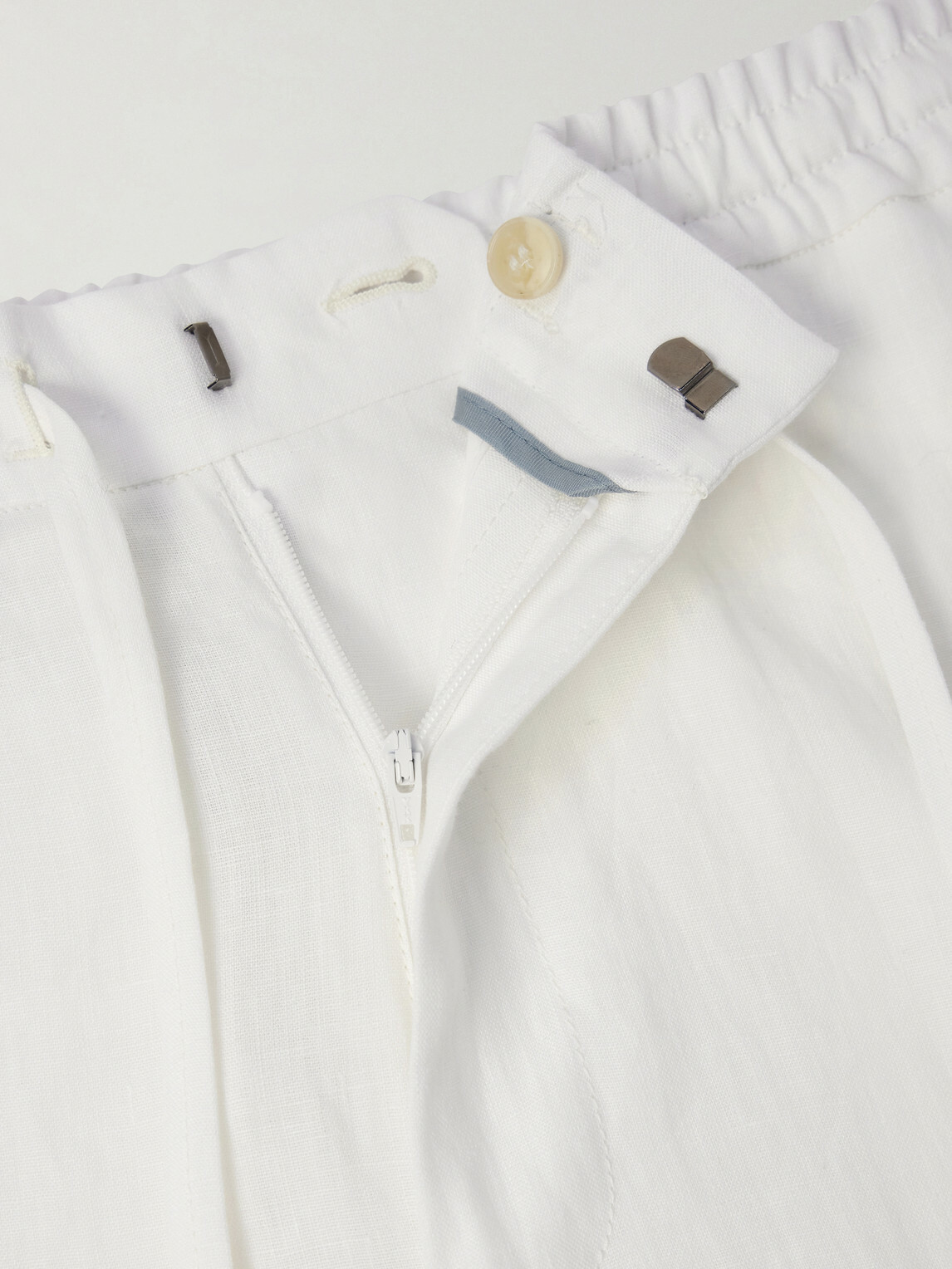 Canali - Straight-Leg Linen Trousers - White