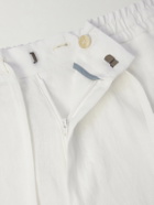 Canali - Straight-Leg Linen Trousers - White