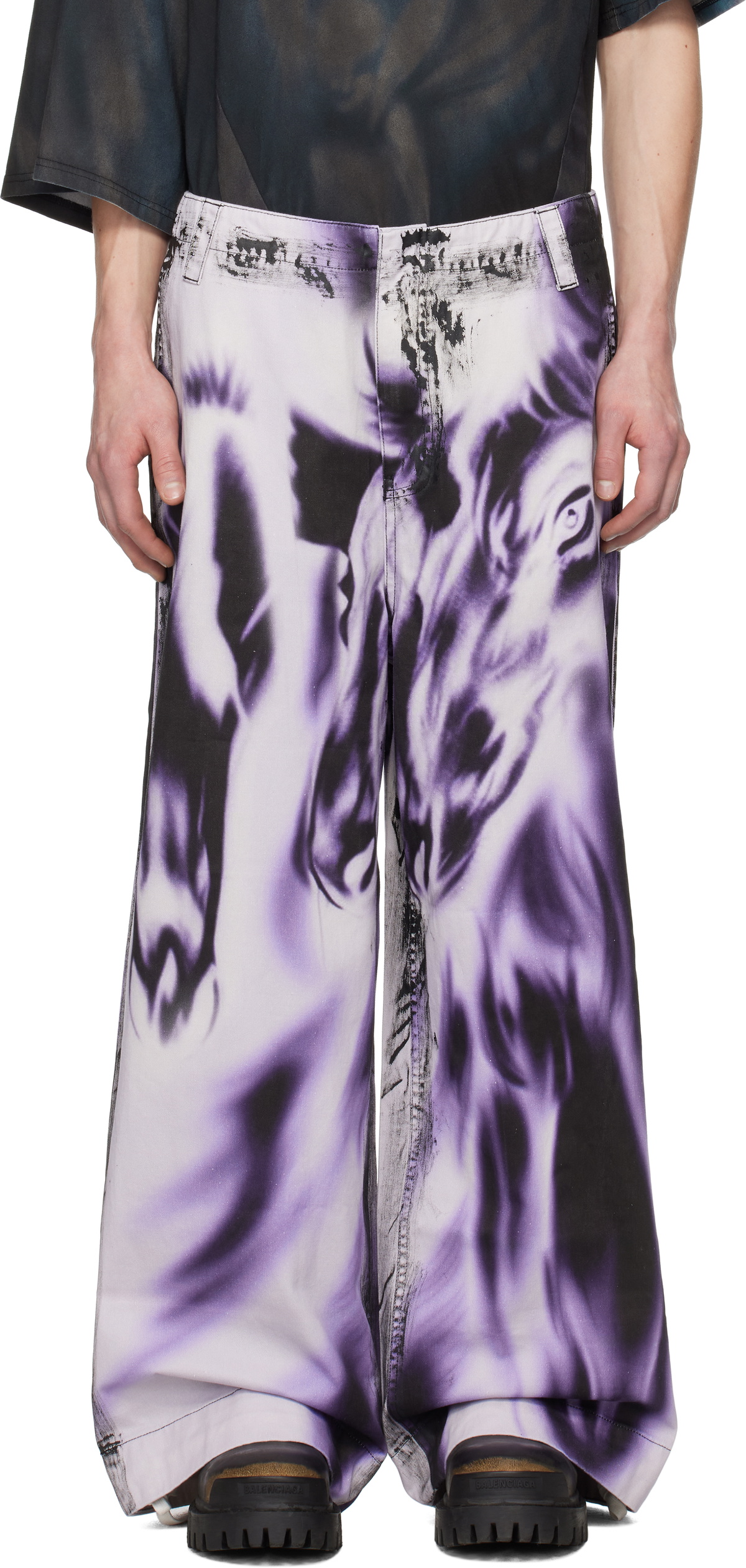Gerrit Jacob White & Purple Printed Jeans