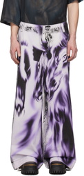 Gerrit Jacob White & Purple Printed Jeans