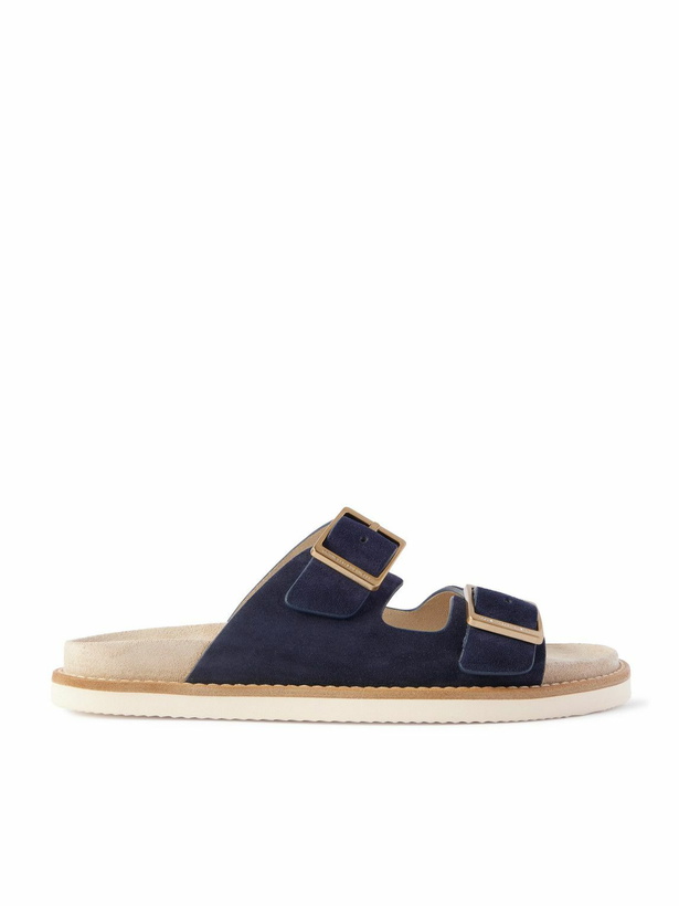 Photo: Brunello Cucinelli - Suede Sandals - Blue