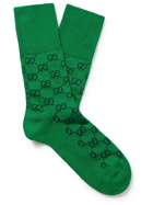 GUCCI - Logo-Jacquard Cotton-Blend Socks - Green