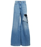 Peter Do - Distressed high-rise wide-leg jeans
