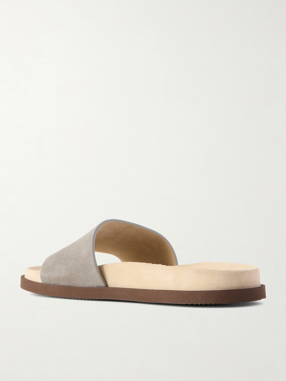 Brunello Cucinelli - Suede Slides - Gray