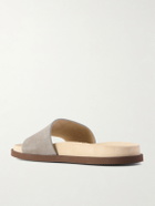 Brunello Cucinelli - Suede Slides - Gray