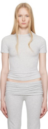 SKIMS Gray Cotton Jersey T-shirt
