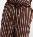Jacques Wei Striped cotton-blend wide-leg pants
