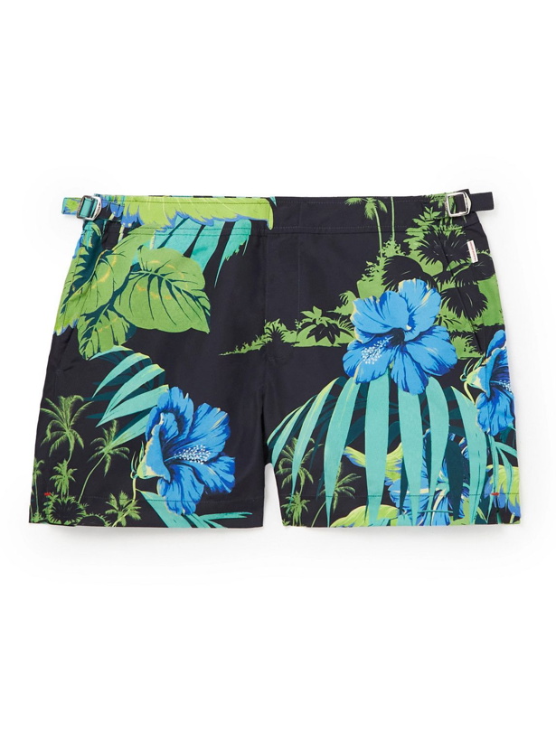 Photo: Orlebar Brown - Setter Slim-Fit Short-Length Printed Swim Shorts - Blue