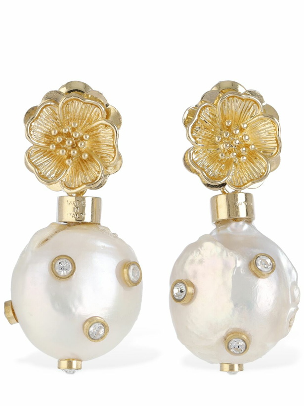Photo: ETRO - Faux Pearl & Crystal Drop Earrings