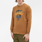 Men's AAPE Long Sleeve UNVS T-Shirt in Light Brown