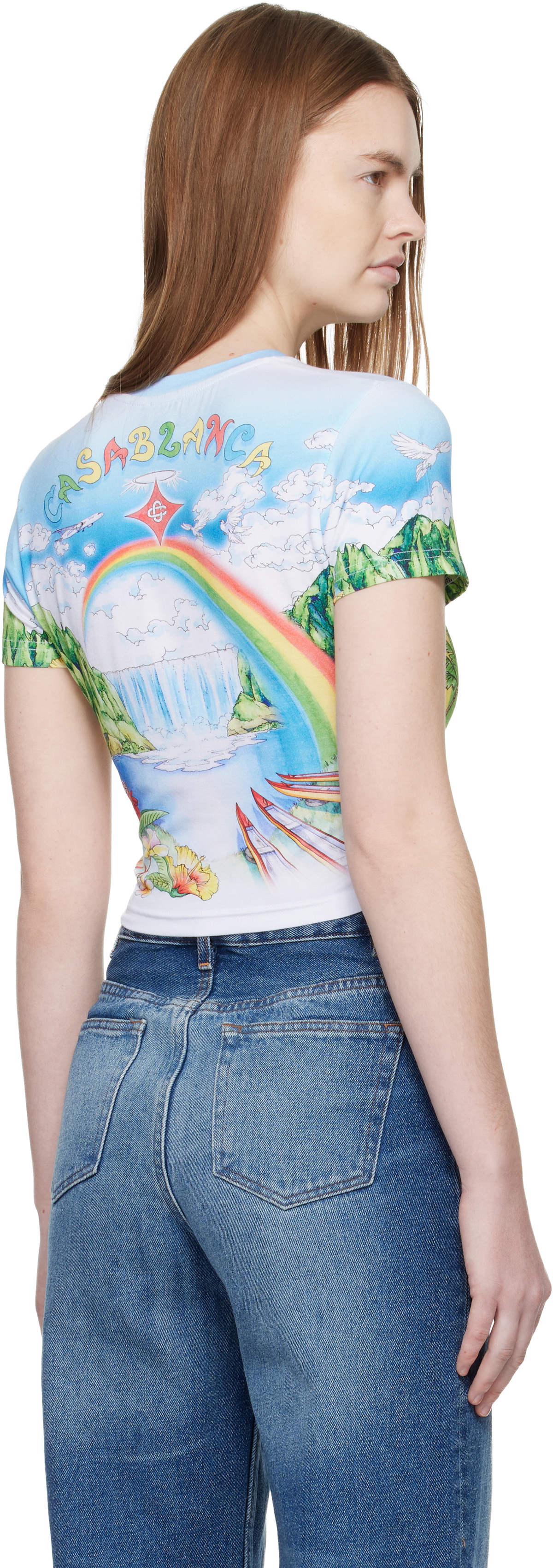 Casablanca Multicolor Cropped Baby T-shirt