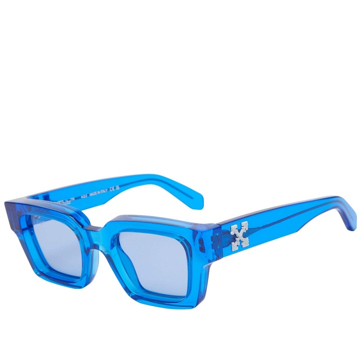 Photo: Off-White Virgil Sunglasses in Blue Crystal 
