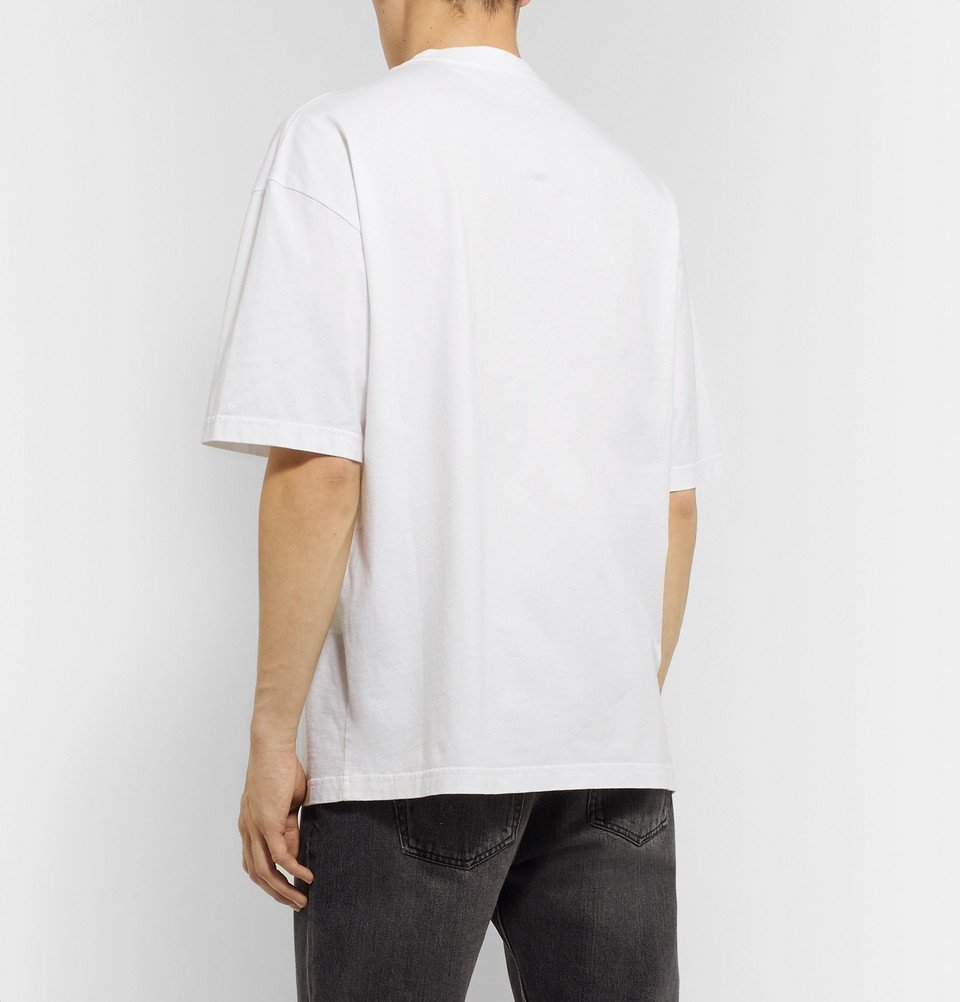 Balenciaga ロゴTシャツ クリーム Balenciaga - Logo-Print Cotton-Jersey T-Shirt - White Balenciaga