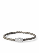 Montblanc - Meisterstück 3-Ring Stainless Steel and Woven Leather Bracelet - Neutrals