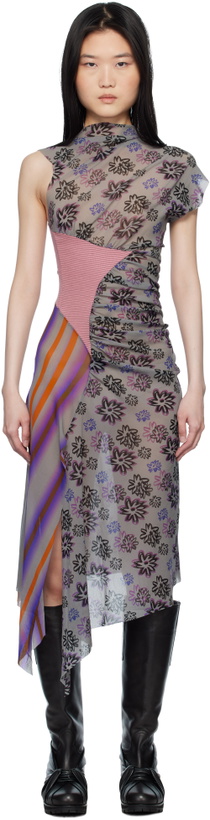 Photo: Paula Canovas Del Vas Multicolor Diamond Mesh Midi Dress