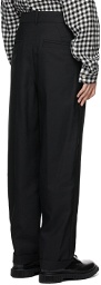BED J.W. FORD Black Wool High-Waist Trousers