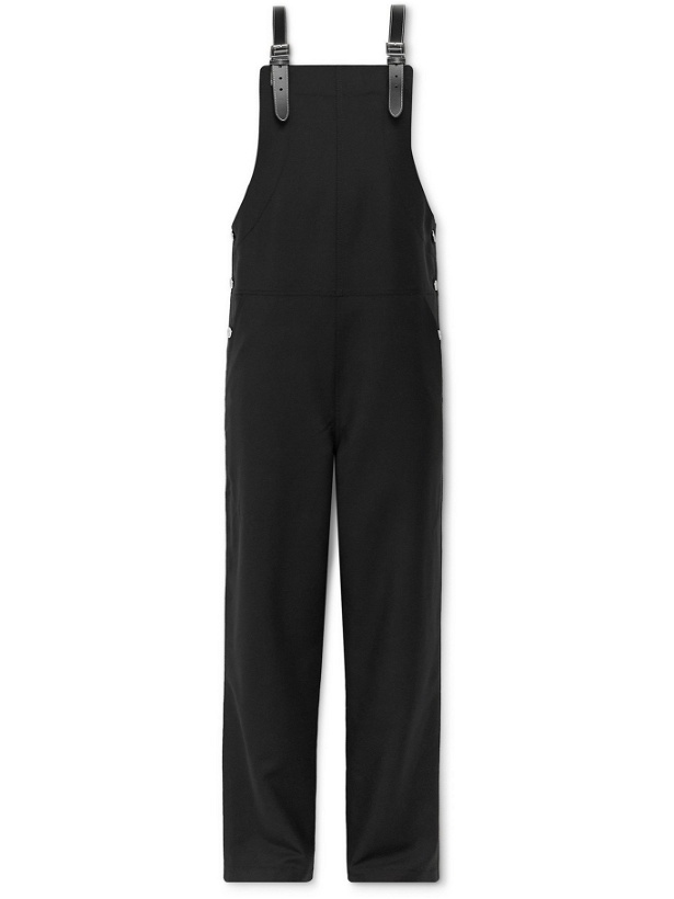 Photo: BURBERRY - Leather-Trimmed Mohair and Virgin Wool-Blend Overalls - Black - IT 46