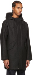 A.P.C. Black Wool Parka Coat