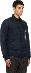NEEDLES Navy Mohair Emblem Cardigan