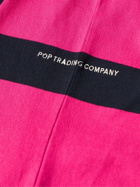 Pop Trading Company - Striped Cotton-Jersey Polo Shirt - Pink