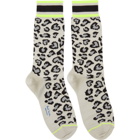 Paul Smith Grey Neon Leopard Socks