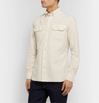 TOM FORD - Slim-Fit Button-Down Collar Brushed-Cotton Shirt - Neutrals