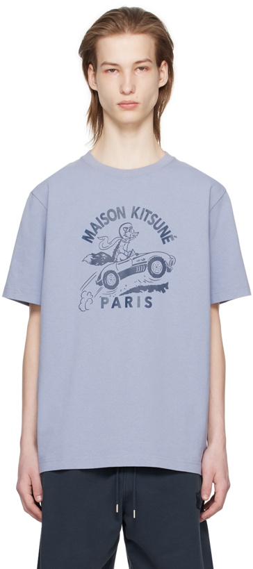 Photo: Maison Kitsuné Blue Racing Fox T-Shirt