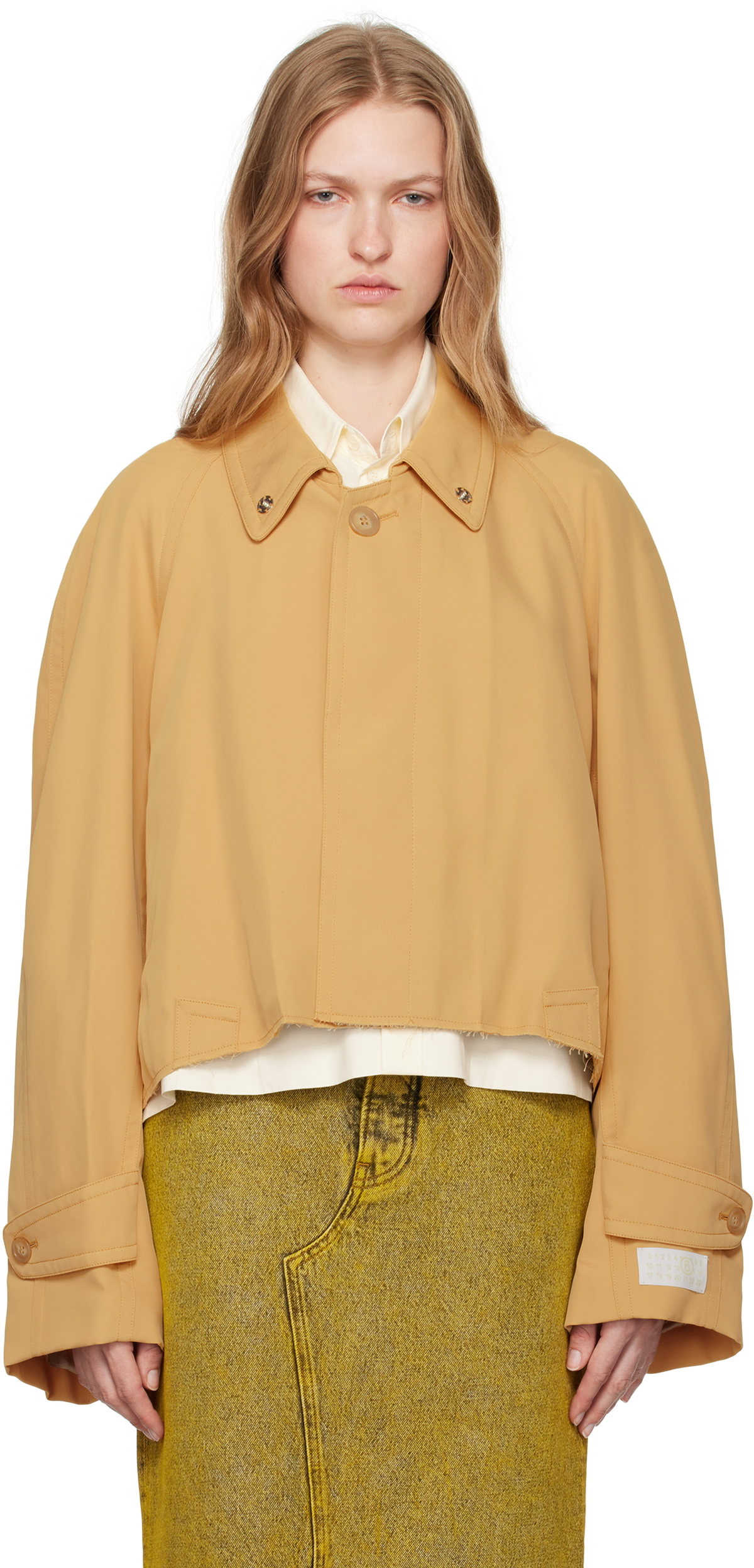 MM6 Maison Margiela Yellow Twill Jacket MM6 Maison Margiela